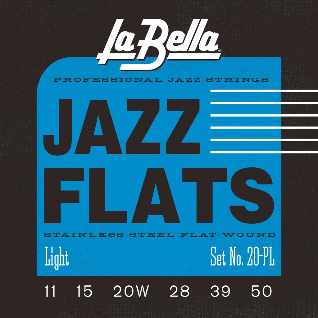 JUEGO DE CUERDAS LA BELLA JAZZ FLATS PARA GUITARRA ELÉCTRICA LIGHT 11-50