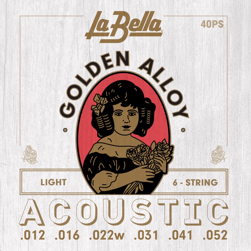 JUEGO DE CuerdasPARA GUITARRA ACÚSTICA LA BELLA GOLDEN ALLOY LIGHT 12-52