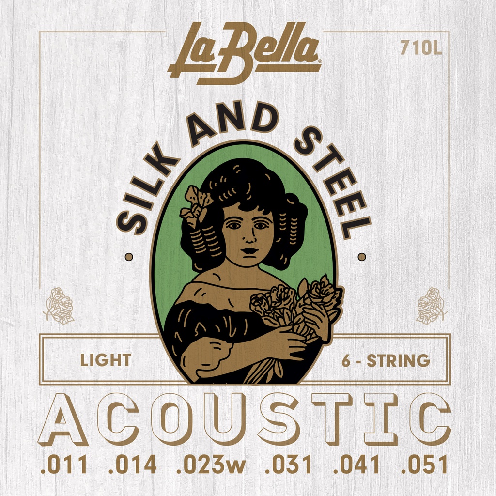 JUEGO DE CuerdasPARA GUITARRA ACÚSTICA LA BELLA SILK &amp; STEEL LIGHT 11-51