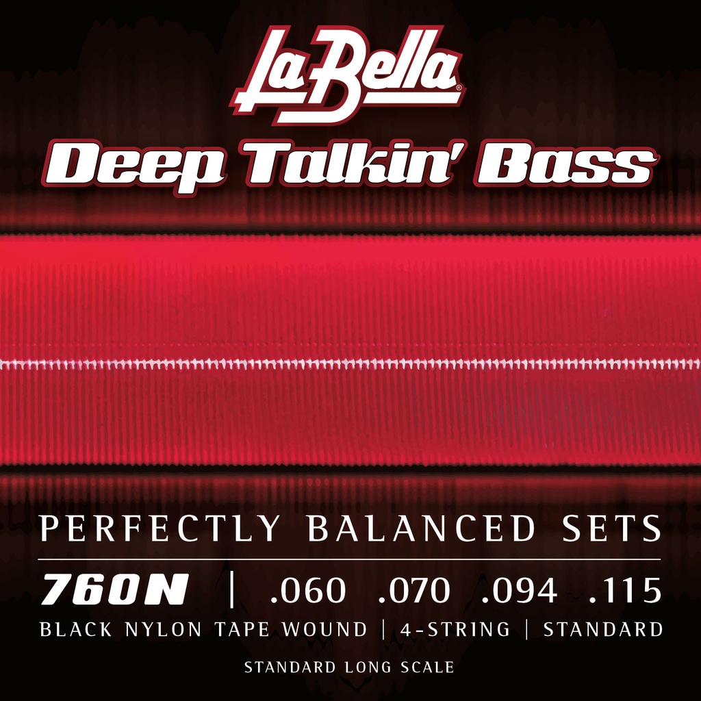 JUEGO DE CuerdasLA BELLA PARA BAJO DEEP TALKIN BLACK NYLON STANDARD 60-115