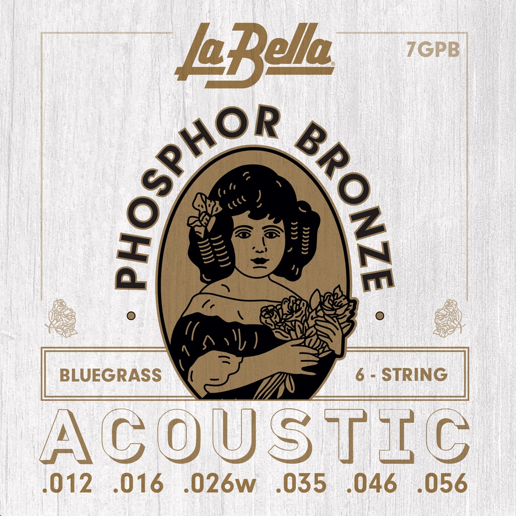 JUEGO DE CuerdasPARA GUITARRA ACÚSTICA LA BELLA PHOSPHOR BRONZE BLUEGRASS 12-56