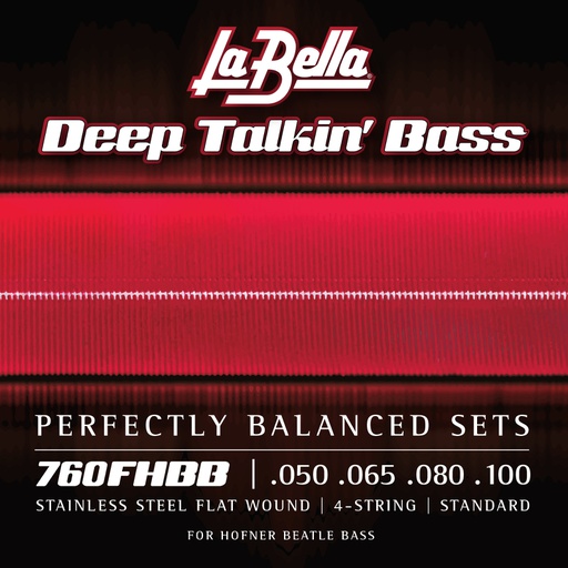 [760FHBB] JUEGO DE CuerdasLA BELLA PARA BAJO DEEP TALKIN BEATLE HÓFNER FLATS 50-100