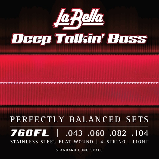 [760FL] JUEGO DE CuerdasLA BELLA PARA BAJO DEEP TALKIN LIGHT 43-104