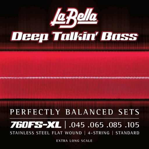 [760FSXL] JUEGO DE CuerdasLA BELLA PARA BAJO DEEP TALKIN EXTRA LONG SCALE 45-105